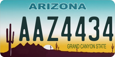 AZ license plate AAZ4434