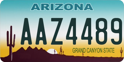AZ license plate AAZ4489