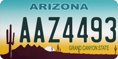 AZ license plate AAZ4493