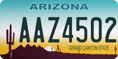 AZ license plate AAZ4502
