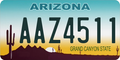 AZ license plate AAZ4511