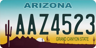 AZ license plate AAZ4523