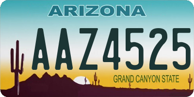 AZ license plate AAZ4525
