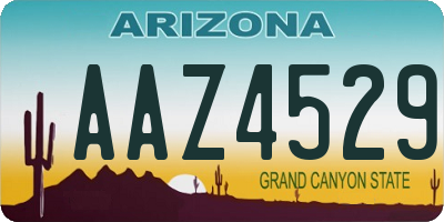 AZ license plate AAZ4529