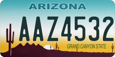 AZ license plate AAZ4532