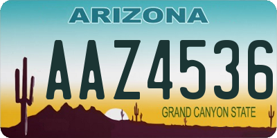 AZ license plate AAZ4536