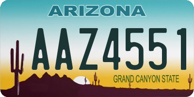 AZ license plate AAZ4551