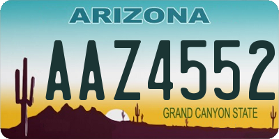 AZ license plate AAZ4552