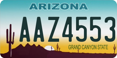 AZ license plate AAZ4553