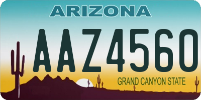 AZ license plate AAZ4560