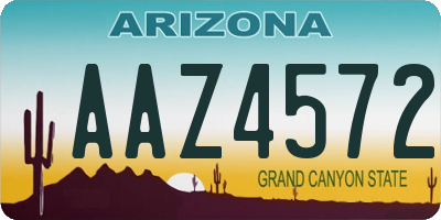 AZ license plate AAZ4572