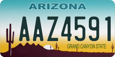 AZ license plate AAZ4591