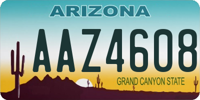 AZ license plate AAZ4608