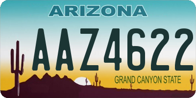 AZ license plate AAZ4622
