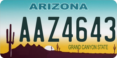 AZ license plate AAZ4643