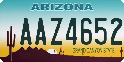 AZ license plate AAZ4652