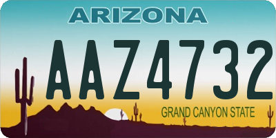 AZ license plate AAZ4732