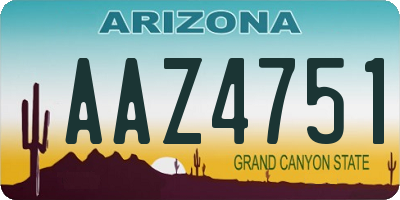 AZ license plate AAZ4751