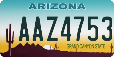 AZ license plate AAZ4753