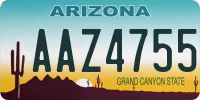 AZ license plate AAZ4755