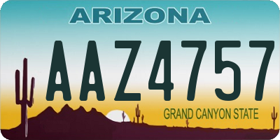 AZ license plate AAZ4757