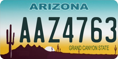 AZ license plate AAZ4763