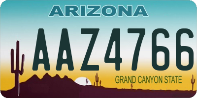 AZ license plate AAZ4766