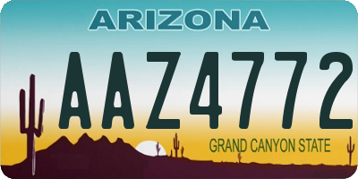 AZ license plate AAZ4772