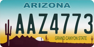 AZ license plate AAZ4773