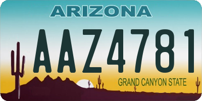 AZ license plate AAZ4781