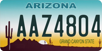 AZ license plate AAZ4804