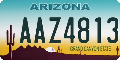 AZ license plate AAZ4813