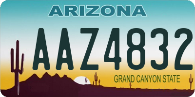 AZ license plate AAZ4832