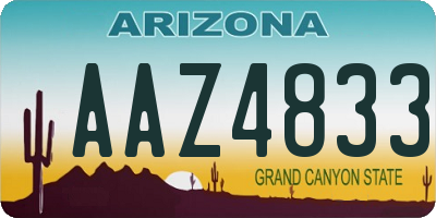 AZ license plate AAZ4833