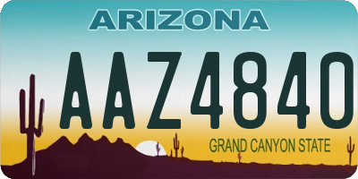 AZ license plate AAZ4840