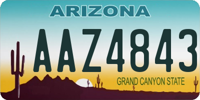 AZ license plate AAZ4843