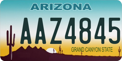 AZ license plate AAZ4845