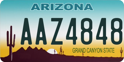 AZ license plate AAZ4848