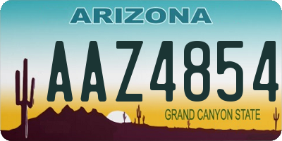 AZ license plate AAZ4854