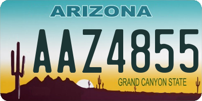 AZ license plate AAZ4855