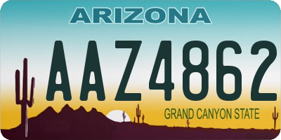 AZ license plate AAZ4862