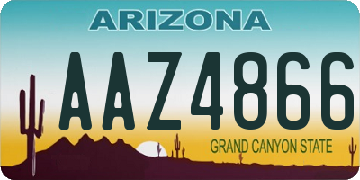 AZ license plate AAZ4866