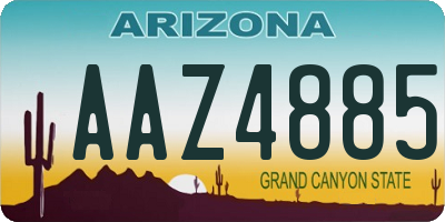 AZ license plate AAZ4885