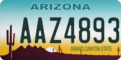 AZ license plate AAZ4893