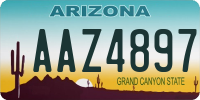 AZ license plate AAZ4897