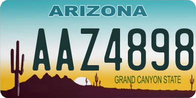 AZ license plate AAZ4898