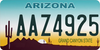 AZ license plate AAZ4925