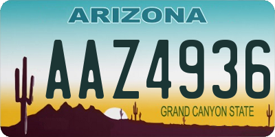 AZ license plate AAZ4936