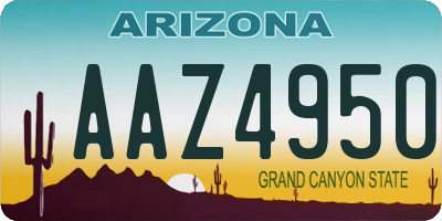 AZ license plate AAZ4950