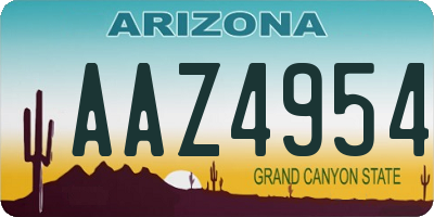 AZ license plate AAZ4954